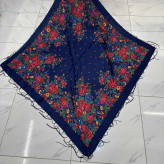 روسری ترکمنی ایرانی مدل تاتار کد 1607 طرح سنتی نخ پلی استر 130x130 مناسب 4 فصل