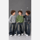 ست بلوز و شلوار جین پسرانه مدل سنگشور لش سایز 5 تا 7 سال