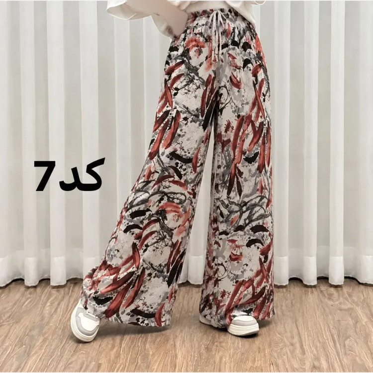 شلوار راحتی نخی پارچه خارجی فری سایز مناسب تا سایز 50