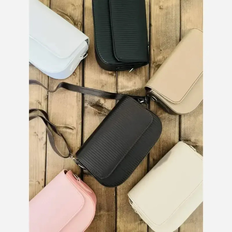کیف رودوشی زنانه الیس راه راه مدل جادار و با کیفیت مشکی شکلاتی کرم نسکافه سفید صورتی موکا