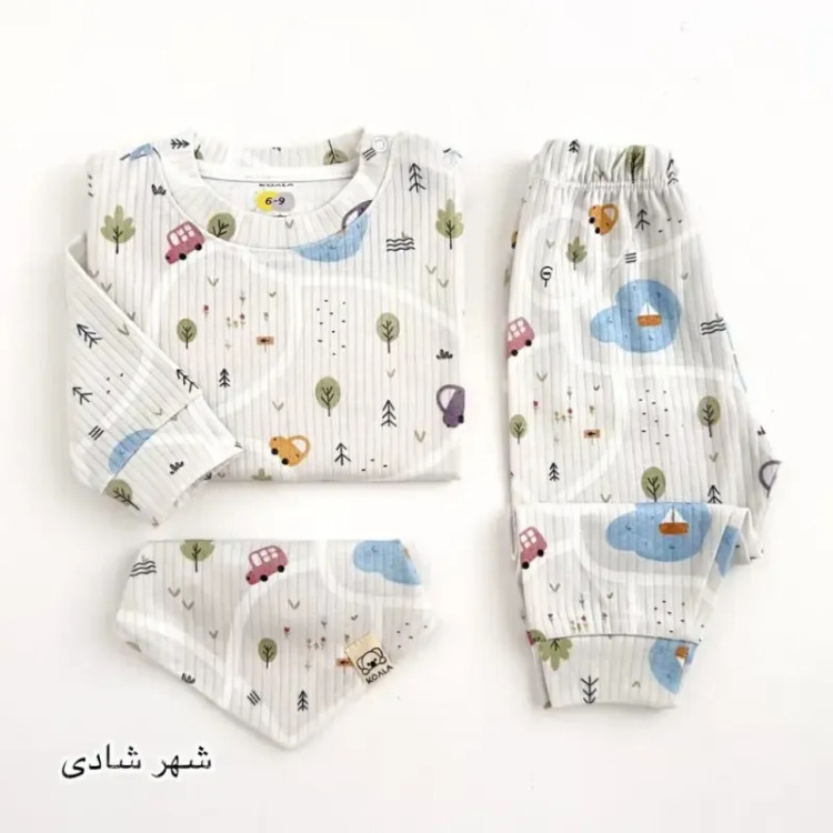 بلوز و شلوار نوزادی کبریتی نخ پنبه کوالا کیدز
