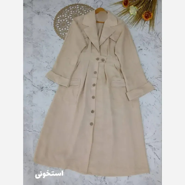 مانتو بلند تابستانه مدل ماربل جنس شانتون فری سایز رنگبندی متنوع