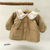 پالتو کتان دخترانه آستر خز پاییزه و زمستانه