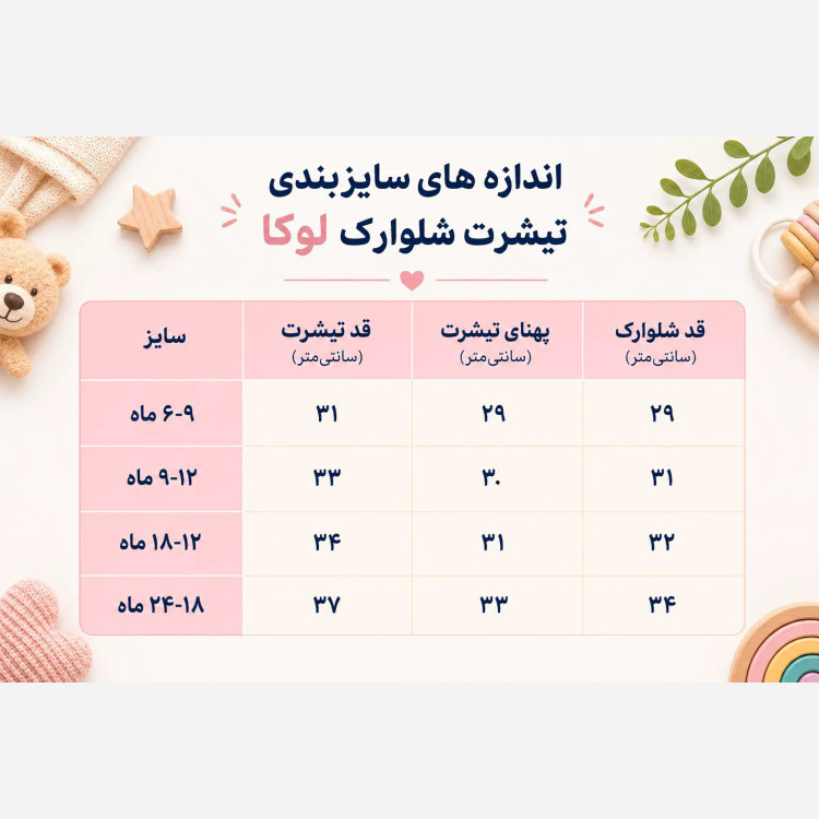 ست تیشرت و شلوارک نوزادی طرح خرس نخ پنبه پلیاستر 6 تا 24 ماه